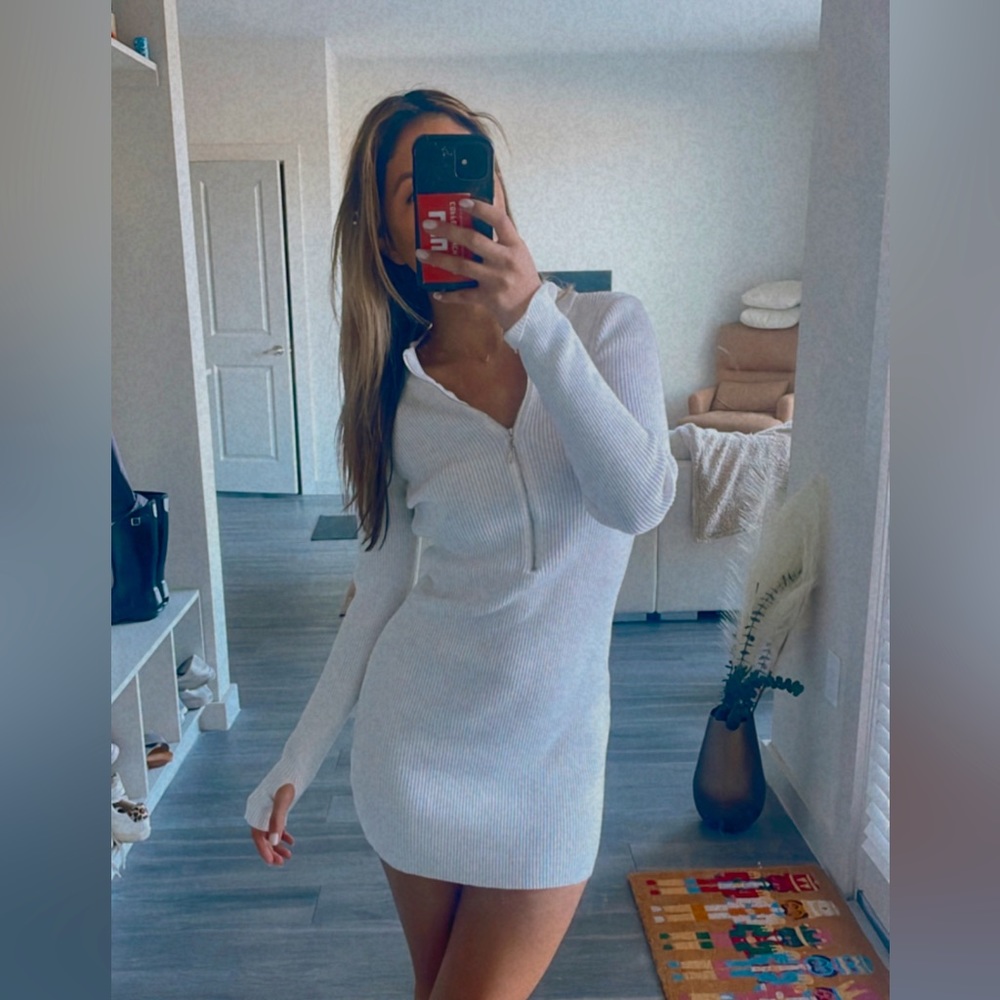 Sporty ribbed athleisure dress